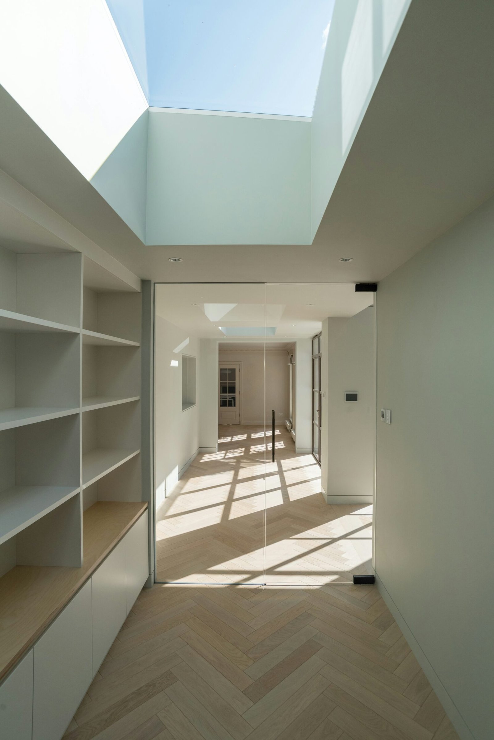 A newly built home extension with a skylight