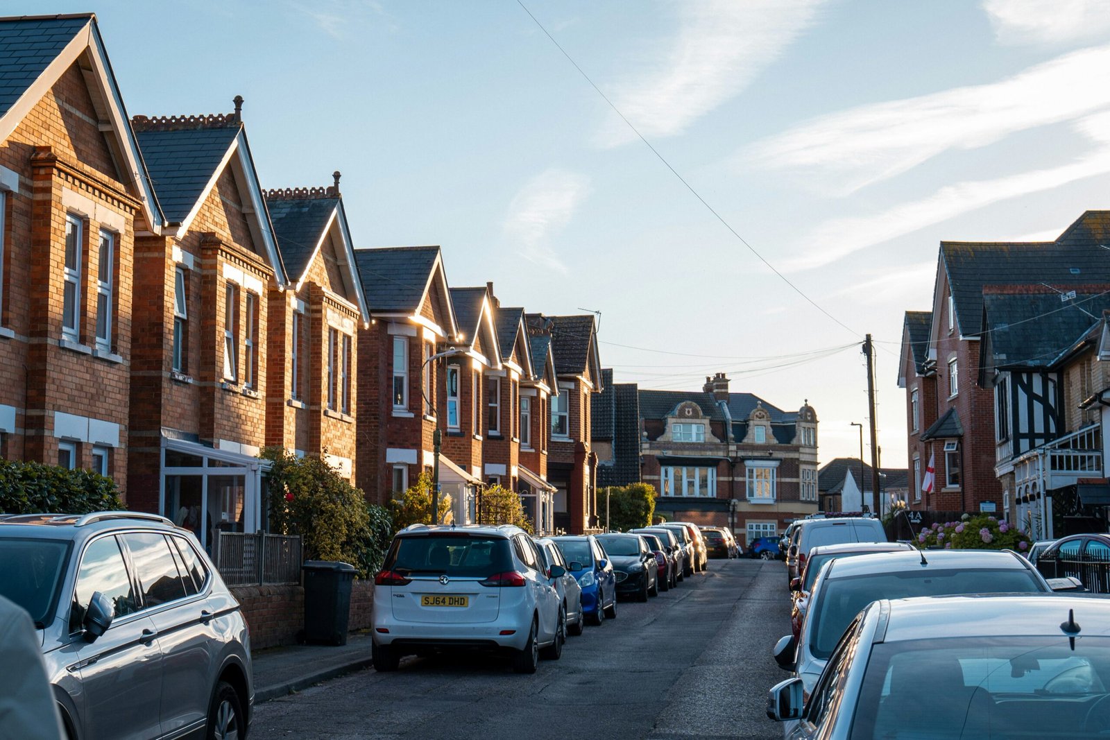 A row of terraced houses on a British street